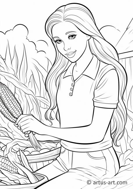 Harvesting Maize Coloring Page